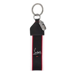 CHRISTIAN LOUBOUTIN F.A.V. Key Ring in Calf Leather & Fab